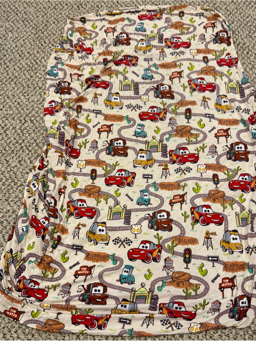 Little Sleepies Cream Cars & Desert Road Print Stretch Bottoms